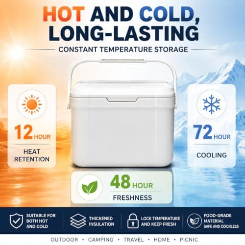 6 Pack Cooler Shell, PE/PU/PP Material, White, 186 oz Portable Ice Chest — view 3