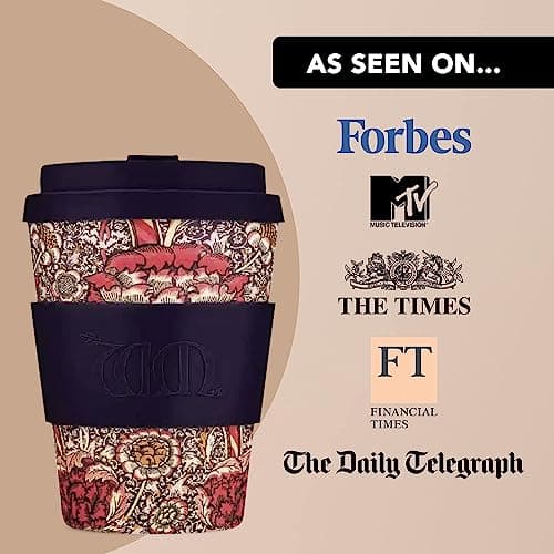 12oz 350ml William Morris Reusable Eco-Friendly 100% Plant Based Coffee Cup - Melamine Free & Biodegradable Dishwasher/Microwave Safe Travel Mug, Wandle — view 5