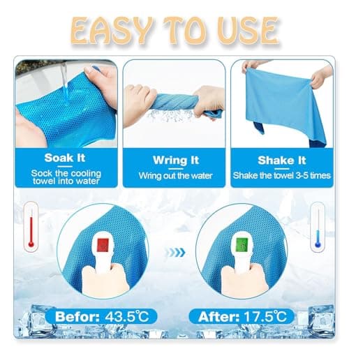 XcnPer Cooling Towels, 4 Pack Soft Breathable Cool Towels for Neck, Quick Dry Gym Towel, Ice Towels for Work Out Sports Travel, Orange/Light Blue/Rose Red/Light Grey — view 4