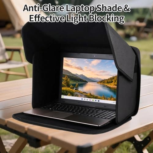 Laptop Sun Shade, Black Sunshade Fits 15-16in Laptops — view 2