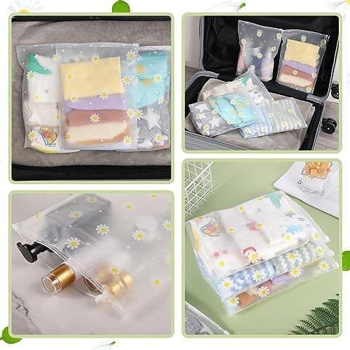 25 Pcs Reusable Ziplock Bags，20 x 25cm Plastic Hospital Bags Travel Clothes Storage Bags Clear Seal Bags Waterproof Luggage Organiser or Clothes, Shoes, Cosmetics — view 6