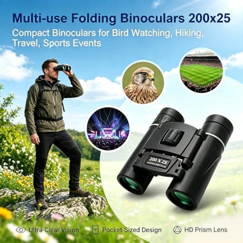 200x25 Compact Binoculars for Adults and Kids Mini Pocket Binoculars — view 6