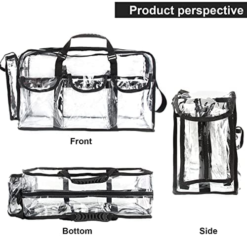 M MUNCASO Clear Tote Bag Large Toiletry Bag Transparent Bag Clear Crossbody Bag with Adjustable Shoulder Strap and Zipper Closure, Perfect for Work, Sports Games, Concert (Black#2) — view 4