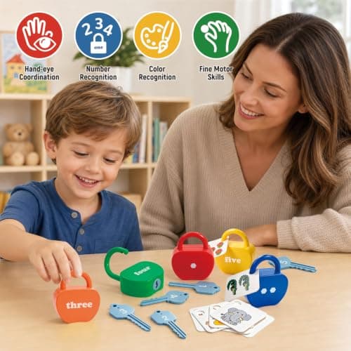 YYDeek Locks and Key Toddler Toys, Number Learning Counting Blocks for Kids — view 5