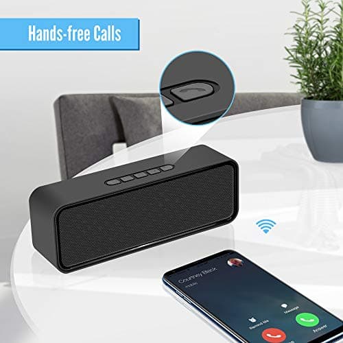 Kolaura Portable Wireless Speaker, Bluetooth 5.0 Speaker with 3D Stereo HiFi Bass, 1500mAh Battery, 12 Hour Playtime (Black) — view 6