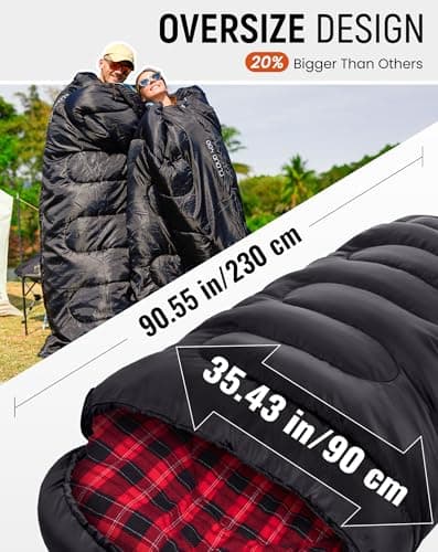 KingCamp Unisex Winter Sleeping Bag, 400 gr - Black R, 230 x 90 cm — view 5