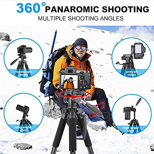 ZOMEI 188cm/74" Aluminum Extra-high Lightweight Travel Camera Tripod Black — view 2