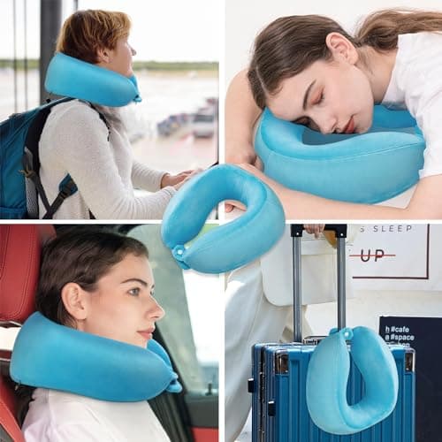 FEUFOAM Travel Pillow Adjustable Memory Foam Comfort Neck Support Pillow for Sleeping Traveling — view 5