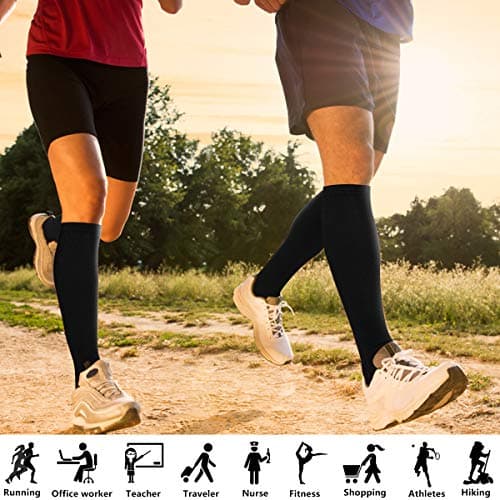 6 Pairs Compression Socks for Women & Men, 15-20mmHg Compression Stockings — view 6