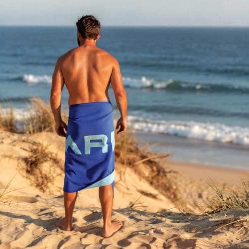 GUARD® G.TOWEL Extra thick 380gsm. Extra large sand free microfibre beach towel. 100% recycled polyester, quick dry, super absorbent. For surfing, swimming, beach, gym, camping, packs into small bag. — view 4