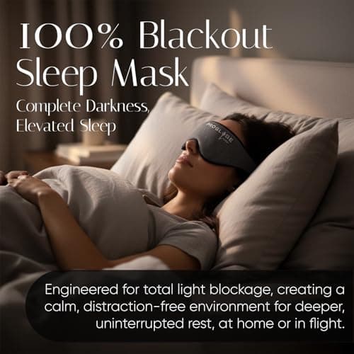 Proglobe Luxe Sleep Mask for Sleeping, Dark Grey, 100% Blackout Eye Mask — view 2