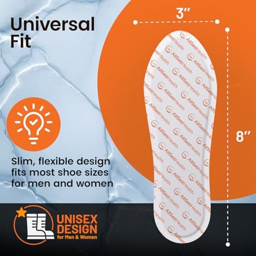 Insole Foot Warmers for Feet – 25 Pairs (50 Warmers) | 10+ Hour Air-Activated Foot Warmers Disposable | TSA Approved Insole Warmers for Boots & Shoes | Thin Adhesive Feet Warmers for Outdoor Use — view 4