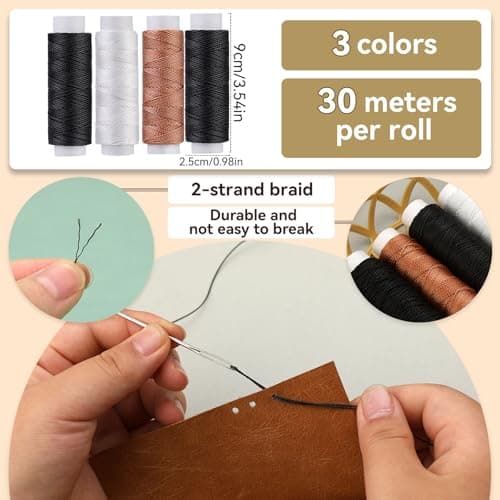 Leather Sewing Kit, Needle and Thread Kit Leather Needles Hand Sewing — view 3