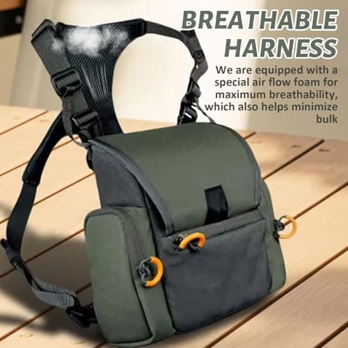 Xdyyjrasa Breathable Adjustable Binocular Harness Chest Pack – Hunting Pack with Multi-Pocket Waterproof for Men Women, Camouflage — view 2