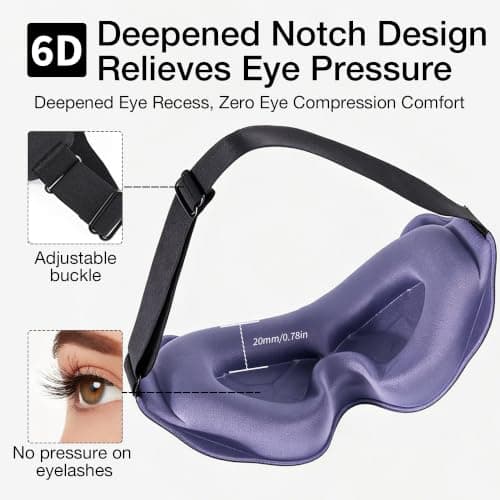 ONTERATE 6D Sleep Mask, Light Block 0 Pressure with Earplugs & Pouch, Rose — view 5