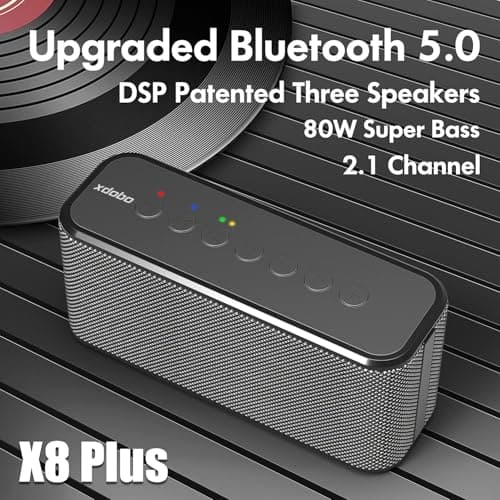 xdobo X8 Plus Portable Bluetooth Speaker, 80W Loud Stereo with TWS, IPX5 Waterproof, 12H Playtime, Type-C Charging, 360° Surround Sound, Deep Bass — view 2