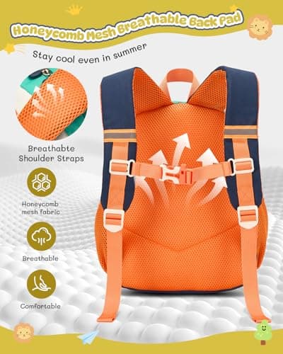 PROTAURI Toddler Backpack Boy 3-7 Years 11.6L Whistle, Löwen Design — view 4