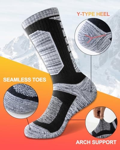 Niorasen Thermal Socks, 5 Pairs Thick Warm Work Socks, Multicolour, 6-8 — view 4