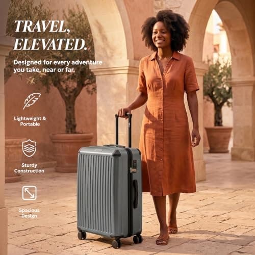 LUGG Sky Rover 28 Inch Suitcase Hard Shell Luggage, Strong & Lightweight with Secure TSA Lock, Smooth 360° Wheels, Internal Pockets - Airline Approved - 76x49x29cm - 5 Year Warranty — view 2