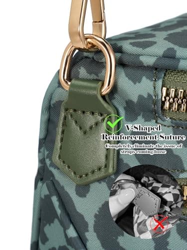 Pure Colour Crossbody Bag Bum Bag for Women,Spacious Purse Fanny Packs Belt Bag,Oversized Bum Bag, Bean Green Leopard Print Bum Bag, 11.0 Inches X 8.6 Inches X 4.5 Inches, Casual — view 6