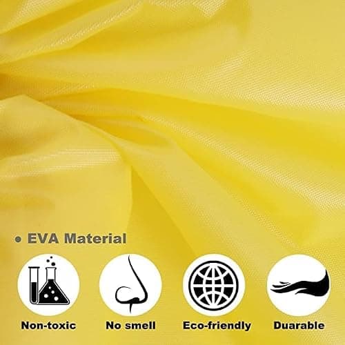 GUKOY 2 Pcs Reusable Rain Ponchos Waterproof for Adults, EVA Rain Coat Emergency with Hood and Drawstring for Women Men Disney Outdoor Yellow — view 4