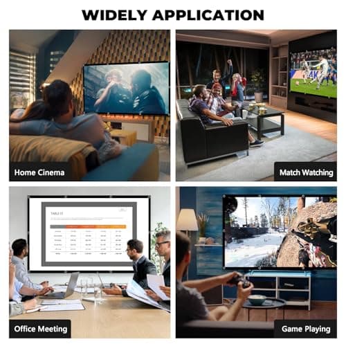 WRSION 100 inch Projector Screen 16:9 HD 4K Wrinkle-Free | Portable Foldable Design for Indoor Home Theater, School Presentations & Office Meetings — view 6