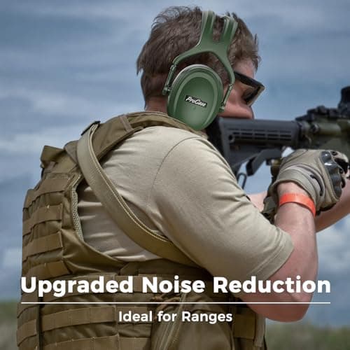 ProCase Extra Large SNR 37dB Noise Cancelling Headphones, NRR 30dB Hearing Protection Ear Muffs for Adults Noise Reduction, Wide Size Adjustment and Comfortable -Green — view 6