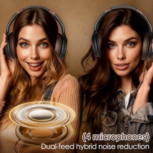 INFURTURE USB C Wired Headphones Active Noise Canceling Over Ear with Mic — view 4