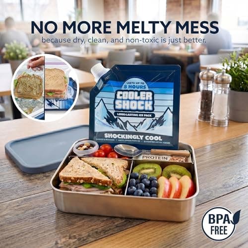 Cooler Shock Reusable Ice Packs for Cooler (6.5"x7.5") - Long Lasting Cold Freezer Packs for Coolers, Lunch Boxes - for Camping Gear, Fishing, Road Trips, Beach Must Haves — view 6