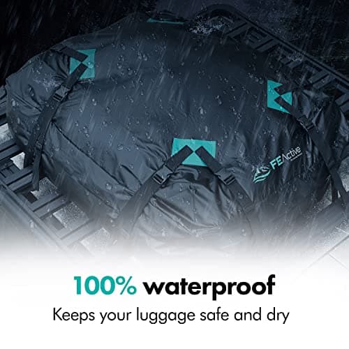 FE Active Cargo Rooftop Carrier - 100% Waterproof 15 cubic ft. Roof Dry Bag Heavy Duty Car & SUV Roof Top Luggage Storage Cargo Carrier W Straps, Road Trips, Camping, Travel | Designed in California — view 5