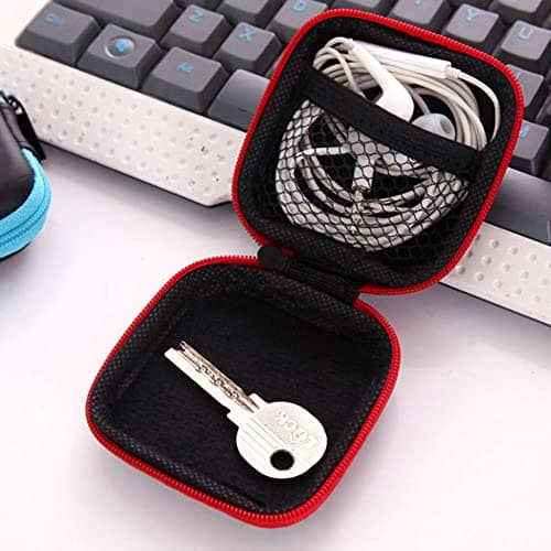 6 Pcs Earphone Cases Portable Earphone Storage Bag Mini Square Earphones Carrying Case for Mini Wired Headset USB Cable — view 4