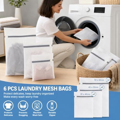 Bighan 6 PCS Mesh Laundry Wash Bag, 60x50cm/50x40cm/ 30x40cm — view 4