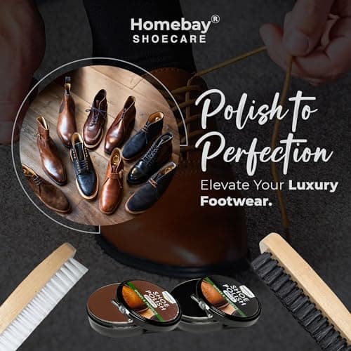 6pc Black & Brown Shoe Polish Kit For Leather Shoes With Carry Pouch — view 5