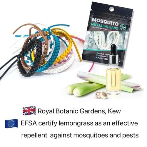 Mosquito Repellent Bracelet 10 Pack, Adjustable Leather Deet-Free Natural Insect Mosquito Bands for Adults & Kids, 350 Hour Insect Repellent Protection — view 4
