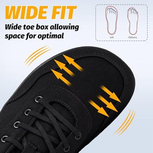 HOBIBEAR Men Barefoot Shoes, Women Wide Toe Box, Slip-On Trainers All Black — view 3