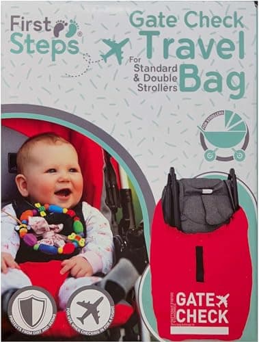 Steps Inn Pram Bag for Airplane | Baby Pram Gate Check Stroller Bag | Baby Stroller Travel Bag | Airplane Pushchairs & Prams Travel Essentials for Standard and Double Prams 115x51x31cm