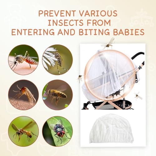 TAGMEIU Baby Mosquito Net for Pram, Portable Universal Pram Net Cover — view 3