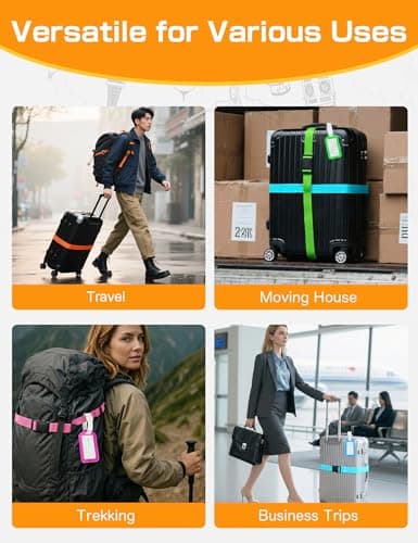 Luggage Straps, Adjustable Suitcase Straps, 2m x 5cm — view 6