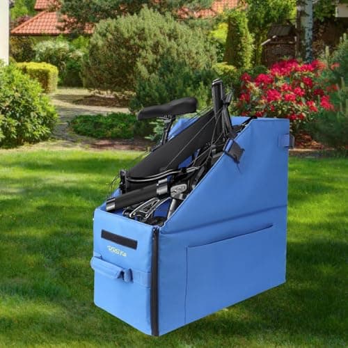 Dickly Foldable Storage Box, Travel Case, Trunk Transport, Bike Organizer with Dust Cover for Camping Trips, Hiking, Riding, Blue — view 2