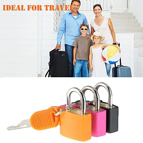 Suitcase Locks with Keys - LeFeirr Luggage Small Padlock Keyed for Travel Gym Locker Bags Holiday Cases,Pack of 2,Black — view 5