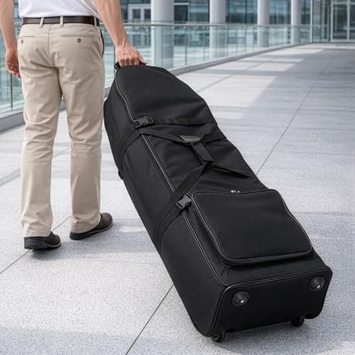 Golf Travel Bag with Wheels Heavy Duty 900D Oxford Wear-Resistant waterproof golf bag golf travel bag support rod Premium Golf Flight Bag to Protect Clubs for Airline High Performance Padded Golf — view 5