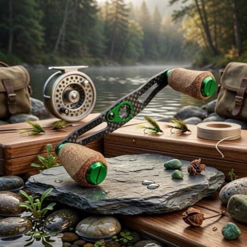 Lightweight Carbon Fishing Reel Handle with Cork Grip(Red-8 * 5+7 * 4)
