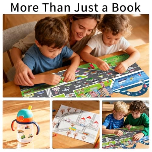 Elfew 2 Pack Puffy Sticker Books for Kids 2-4, Construction and Vehicle — view 2