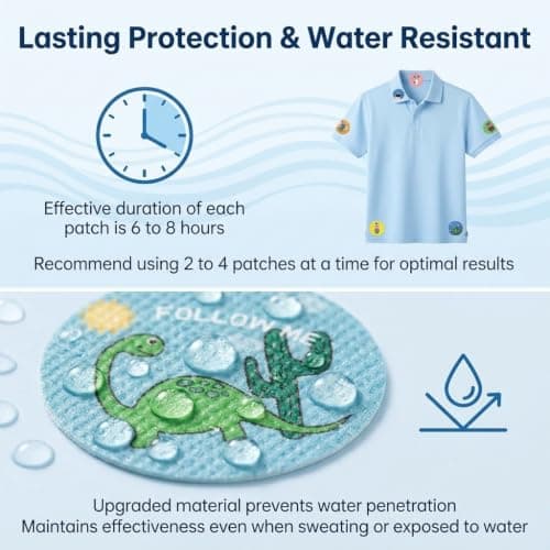 144 Mosquito Stickers and Patches, Insect Repellent Wearable Sticker Set with 24 Patterns, Outdoor Mosquito Patches for Kids Adults Camping Hiking and Travel — view 4