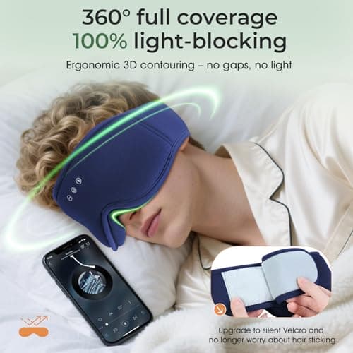MUSICOZY Breathable Organic Bamboo Cotton Sleep Mask Headphones — view 3