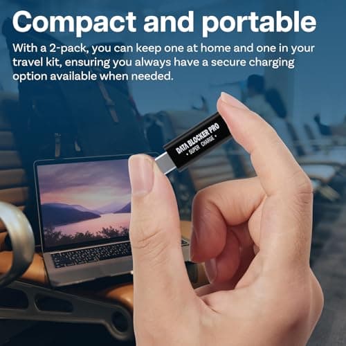 MMOBIEL USB Data Blocker & USB-C Data Blocker [2 Pack] Protect Against Juice Jacking – Charge Only Adapter, Safe Charging – USB-A/USB-C Defender - Refuse Hacking - Data Blocking Adapter – Black — view 6