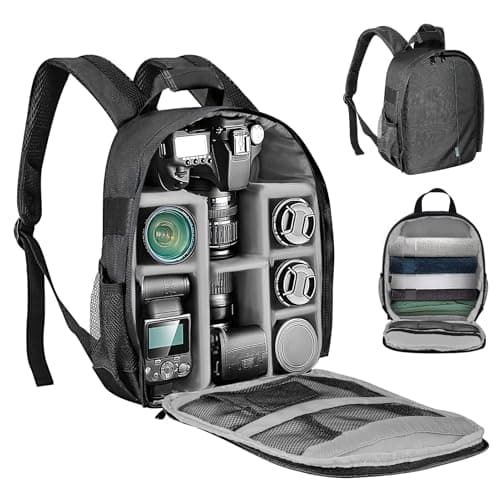 LN COZY CORNER Camera Backpack, Waterproof Photography Backpack with Anti-Theft Design, Professional Camera Bag for Travel, Lightweight & Durable, Fits Laptop, Tripod, and Accessories (Black)