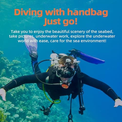 TUXING Diving Ventilator, Scuba Diving Ventilator System with 7M Telescopic Pipe, Tankless Portable Rechargeable Scuba No Tank Needed for Recreational Diving Fishing Snorkeling — view 5