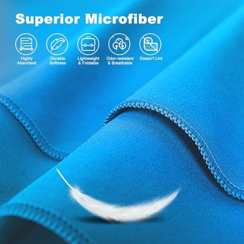 HiiPeak Microfibre Towel 【140cmx70cm】 Compact Camping Beach Towel travel towels - Quick Dry Lightweight Absorbent Sports Gym Swimming Hiking Drying Towel for Men,Women (Light Blue, L - 140cm x 70cm) — view 4