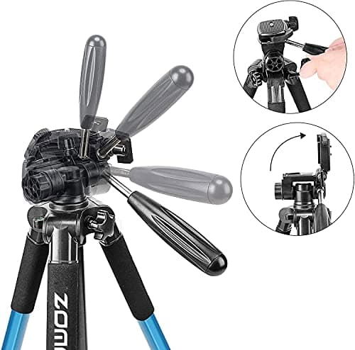 Zomei Q111 Camera Mobile Phone Tripod, Aluminum Travel Tripod47-140cm(Blue) — view 5